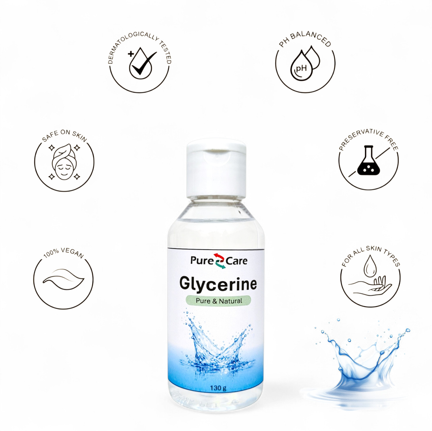 Image of Global G.M.B.G Pure Care Organic Glycerine for Hair & Skin Glowing | Brightening | Anti-Aging