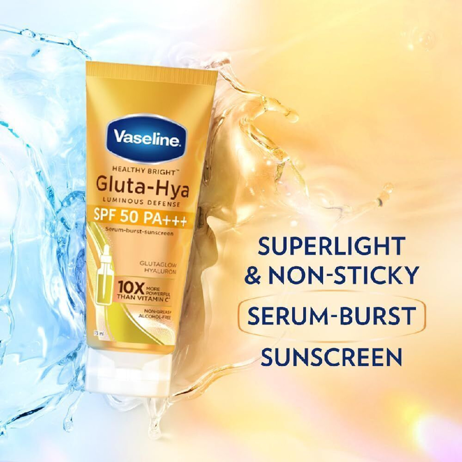 Image of Vaseline GLUTA HYA SPF 50 Brightening Sunscreen Lotion with Hyaluronic Acid