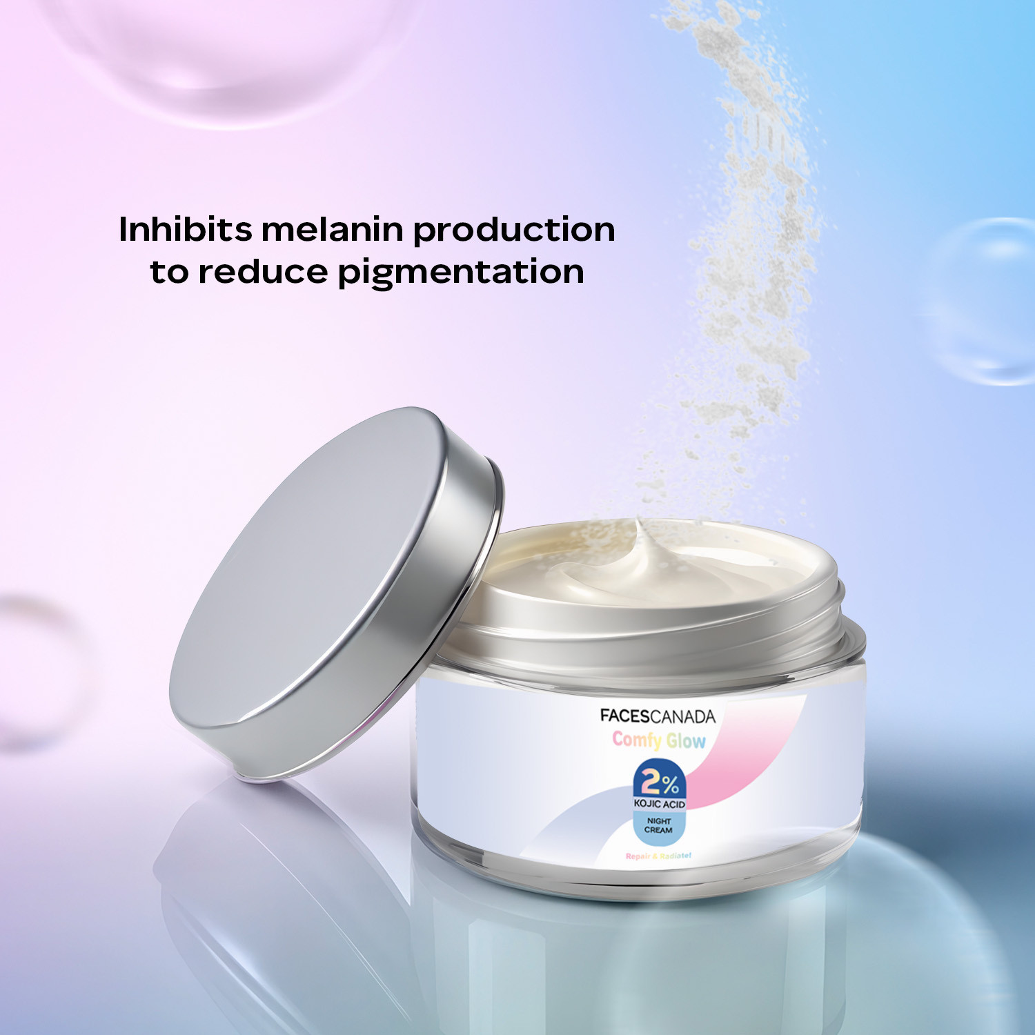 Image of FACES CANADA Comfy Glow 2% Kojic Acid Night Cream | Brigtens Skin | Fades Dark Spots