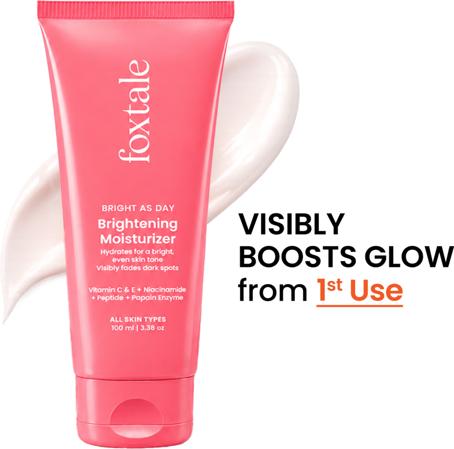 Image of Foxtale Brightening Moisturiser with Vitamin C & Niacinamide|Brightens, Fades Dark Spots