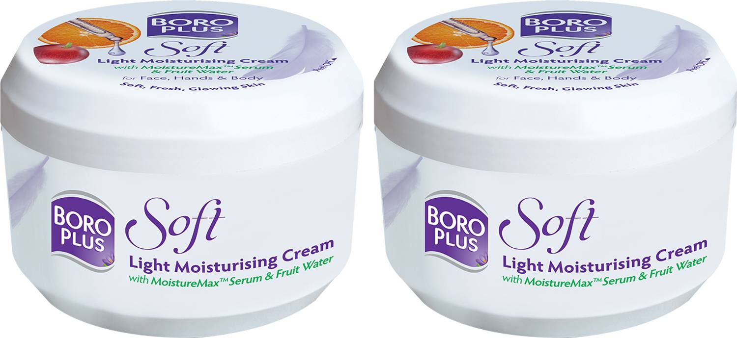 BOROPLUS Soft Light Moisturising Cream Vitamin E For Soft Fresh Skin Pack of - 300ml x 2