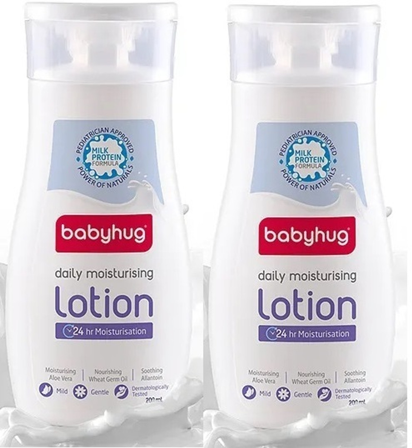 Image of babyhug Milk Protein Formula Daily Moisturising Baby Lotion - 200ml (Pack of 2)