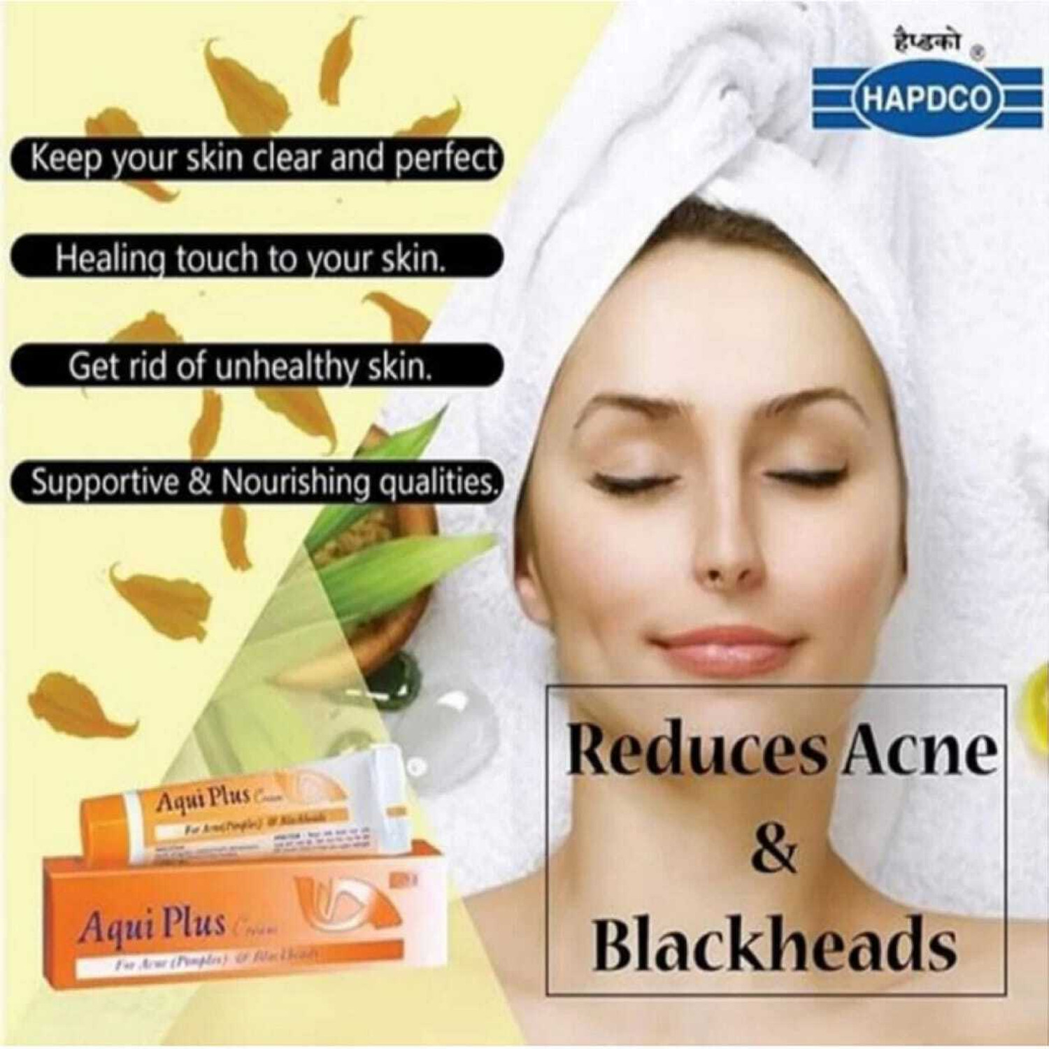 Image of HAPDCO Aqui Plus For Acne Pimple & Blackheads Ayurvedic Cream 25gm (25 g)