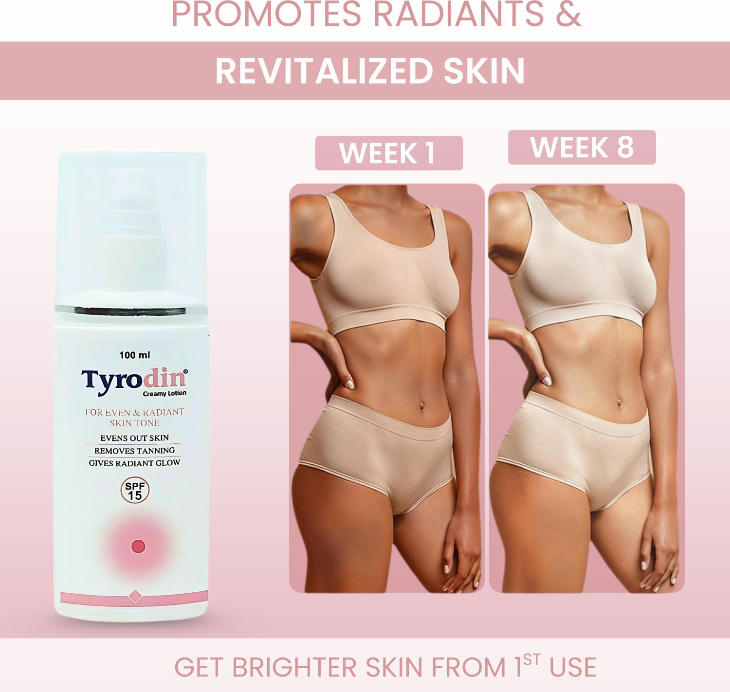 Image of Tyrodin Creamy Lotion For Body tan Removal 100ml