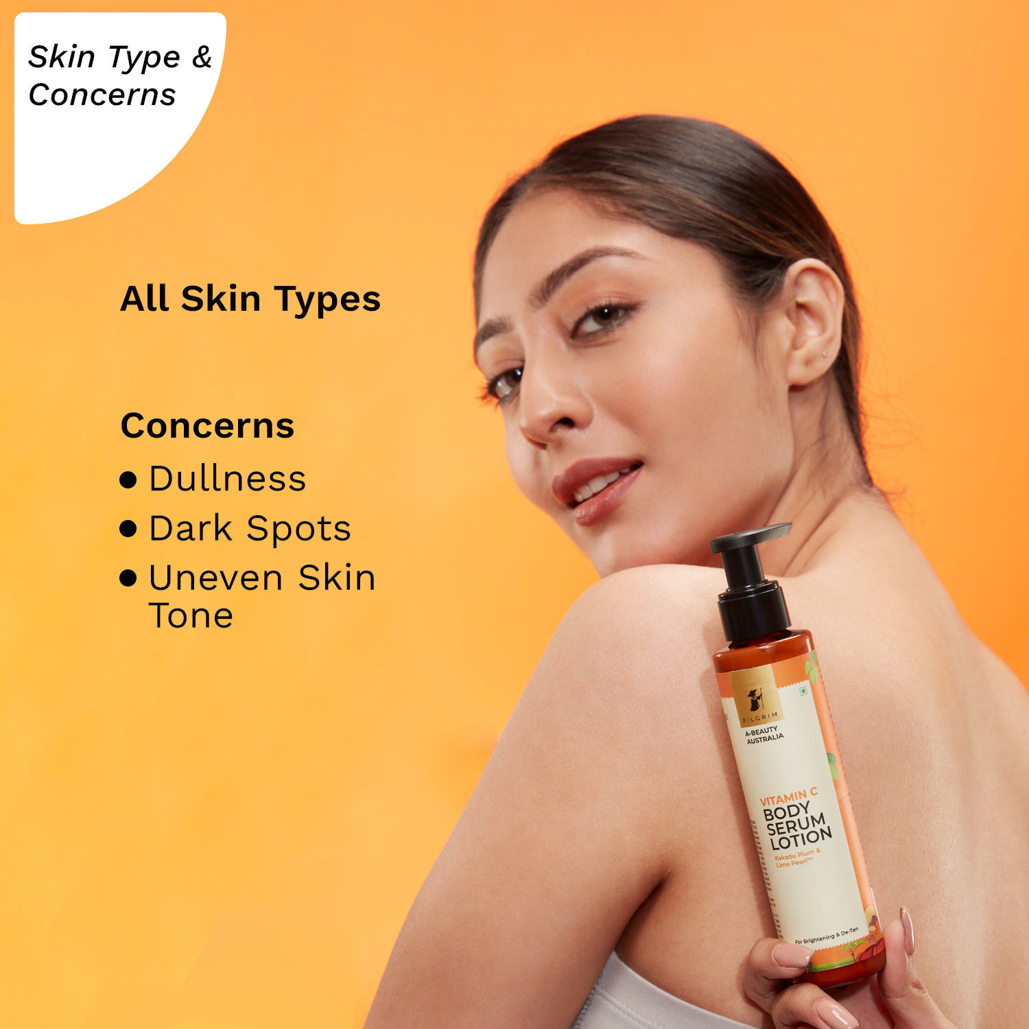 Image of Pilgrim Vitamin C Body Serum Lotion With Kakadu Plum & Lime Pearl | Brightening & De-Tan