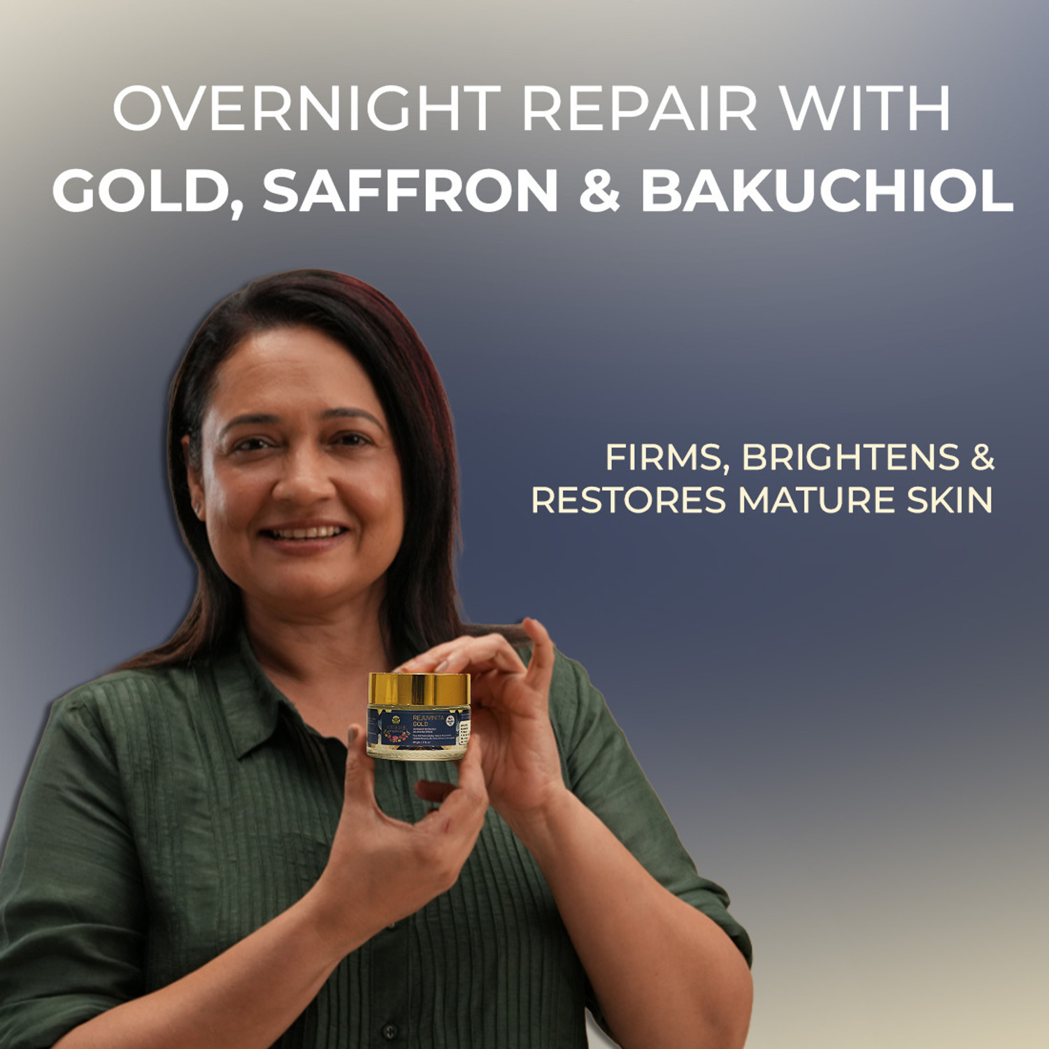 Image of vanaura organics Rejuvinita Gold Overnight Regenerist Nourishing Cream 46+(46 to 60+years)