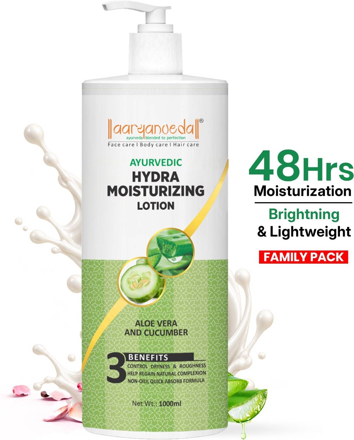 Aaryanveda Ayurvedic Hydra Moisturizing Face & Body Lotion Moisturizer Cream For Women
