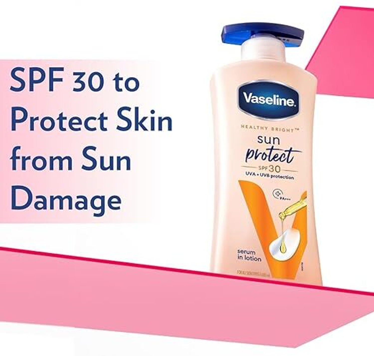Image of Vaseline Sun Protect SPF 30 Body Lotion, Reduces Tan Lines in 7 Days, UVA + UVB PA+++