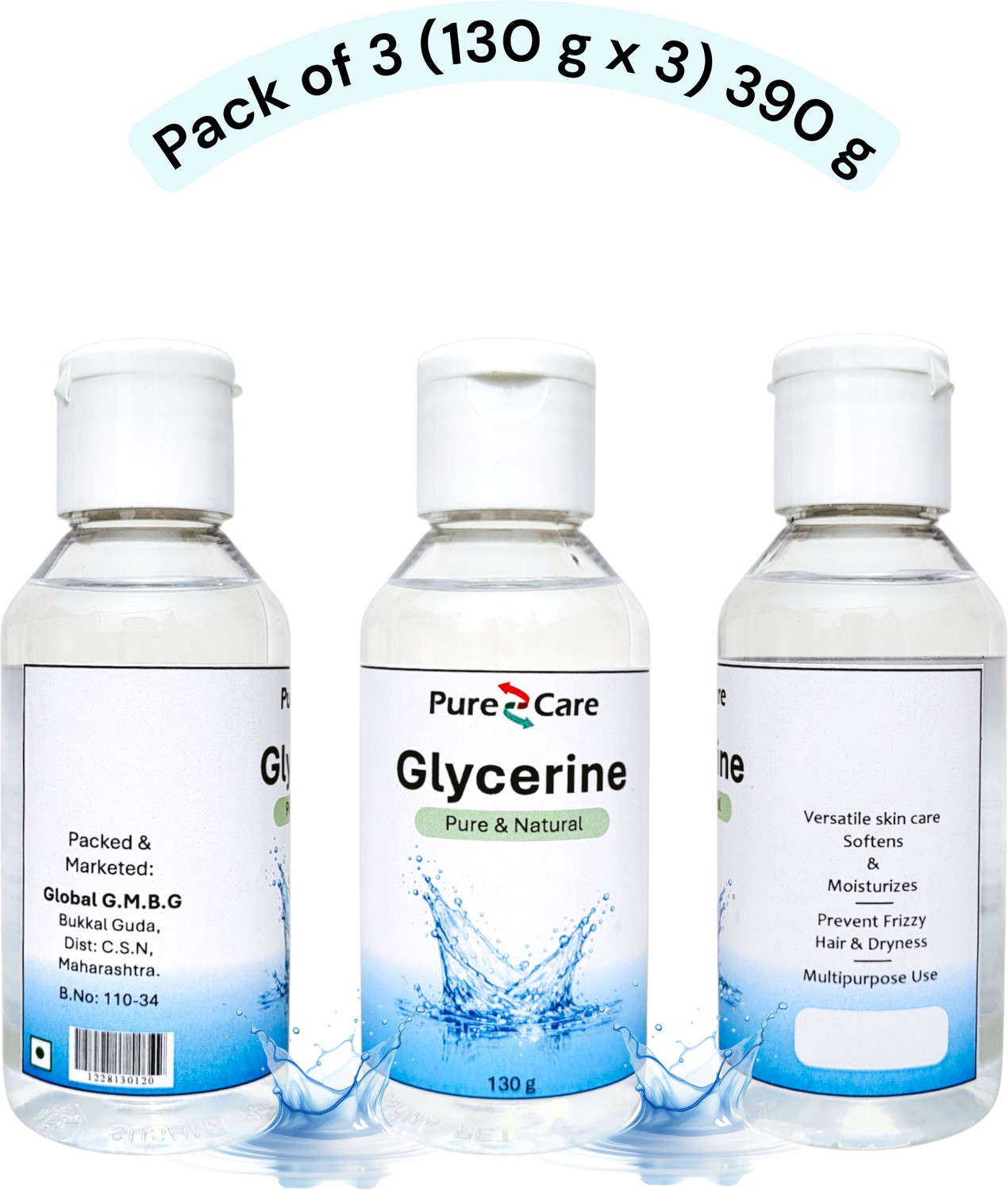 Image of Global G.M.B.G Pure Care Organic Glycerine for Hair & Skin Glowing | Brightening | Anti-Aging