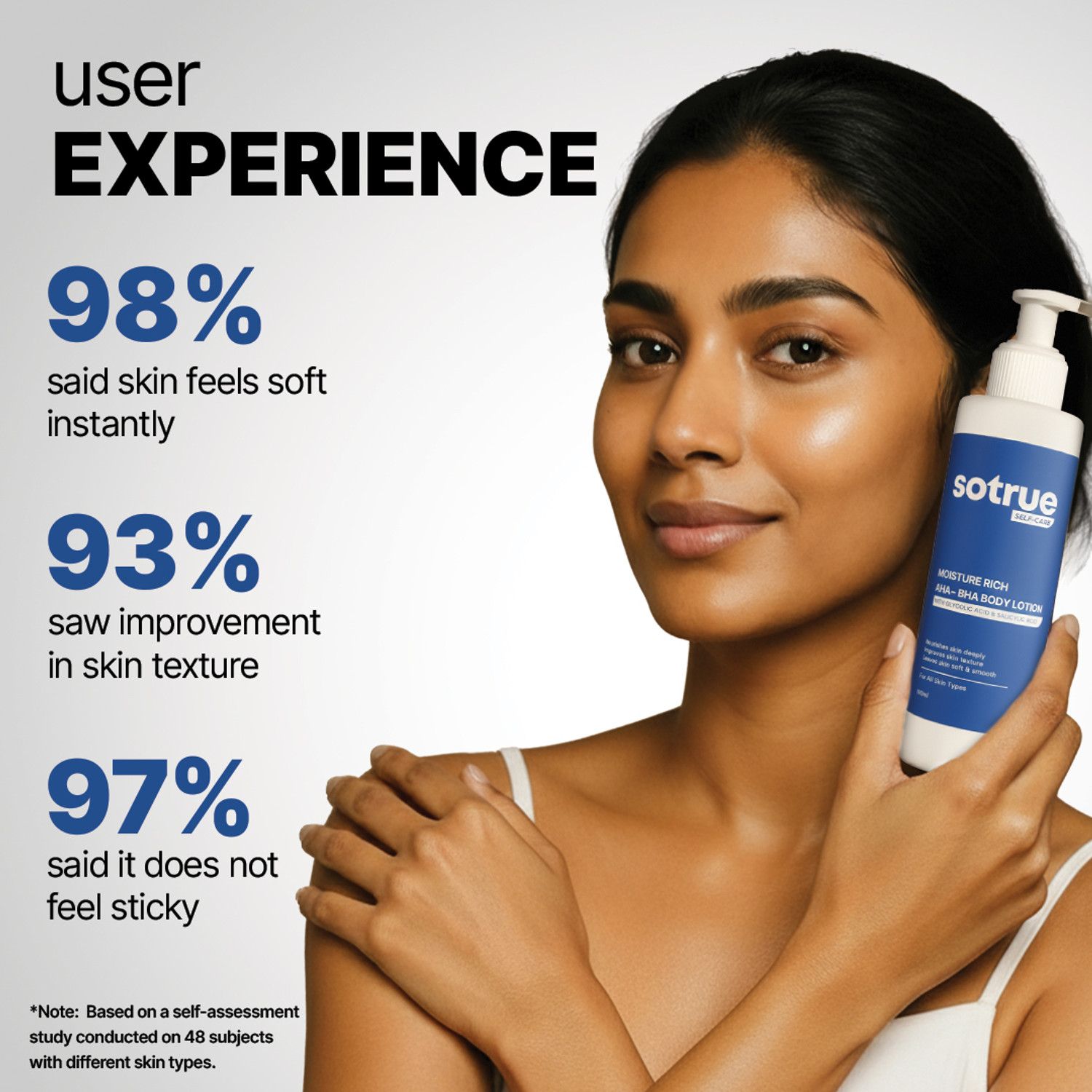 Image of Sotrue Moisture Rich AHA BHA Body Lotion, for Dry Skin - Smooths Rough & Bumpy Skin