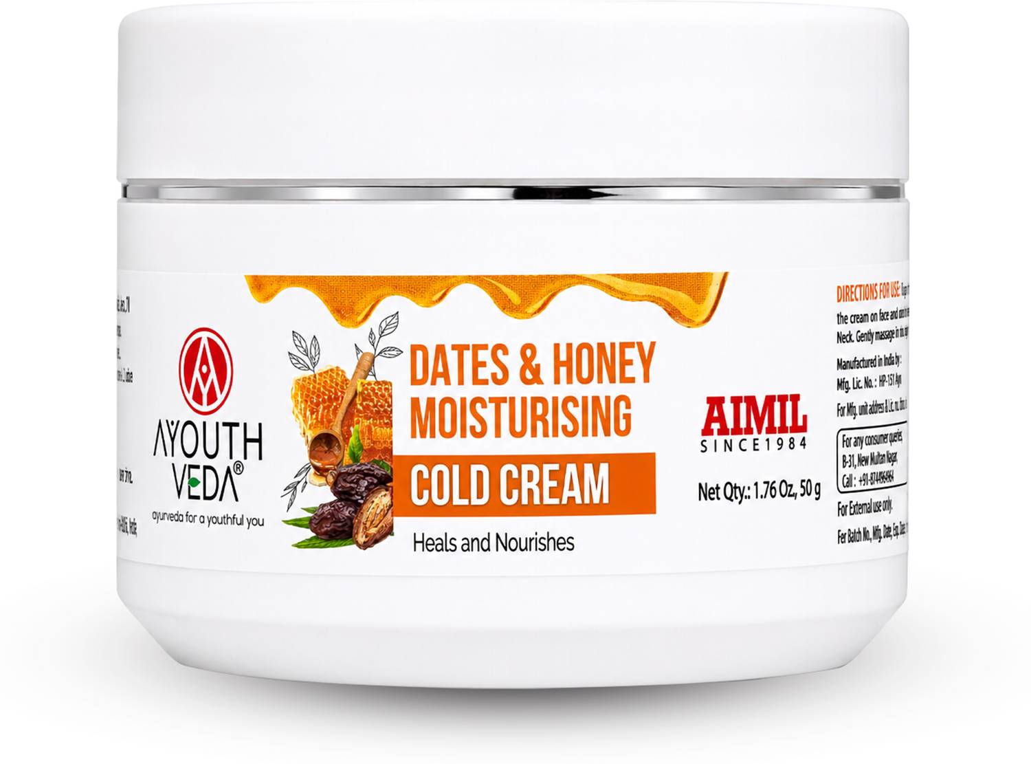 AYOUTHVEDA Dates & Honey Moisturising Cold Cream | Deep Nourishing & Skin Hydrating