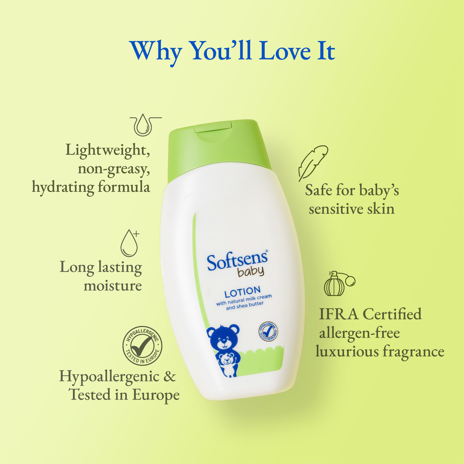 Image of Softsens Baby Daily Moisturising Lotion with Natural Milk Cream | Pack of 3