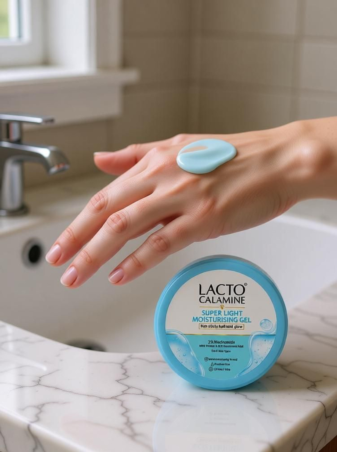 Image of Lacto Calamine Light Moisturising Gel | Non-sticky Hydrating Face & Body Gel Hyaluronic & Vit E