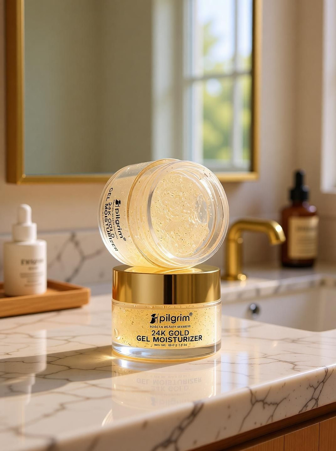 Image of Pilgrim 24k Gold Gel Moisturizer with Hyaluronic Acid & Alpha Arbutin