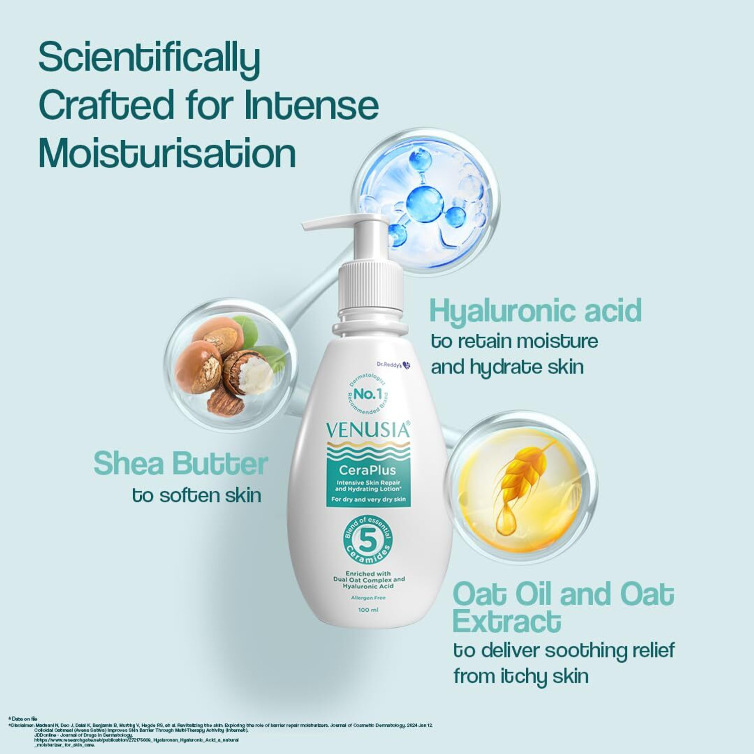 Image of Dr. Reddy's Venusia Ceraplus Lotion for Dry Skin 5 Essential Ceramides