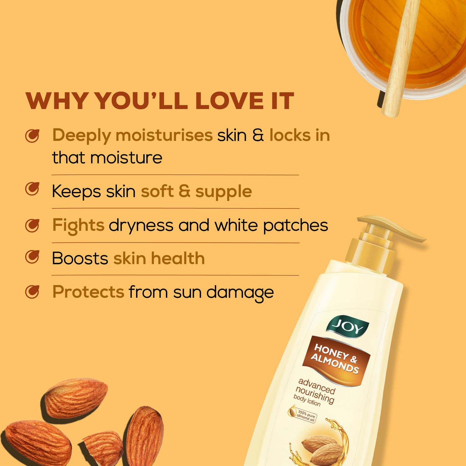 Image of Joy Honey & Almonds Advanced Nourishing Body Lotion For All Skin Types