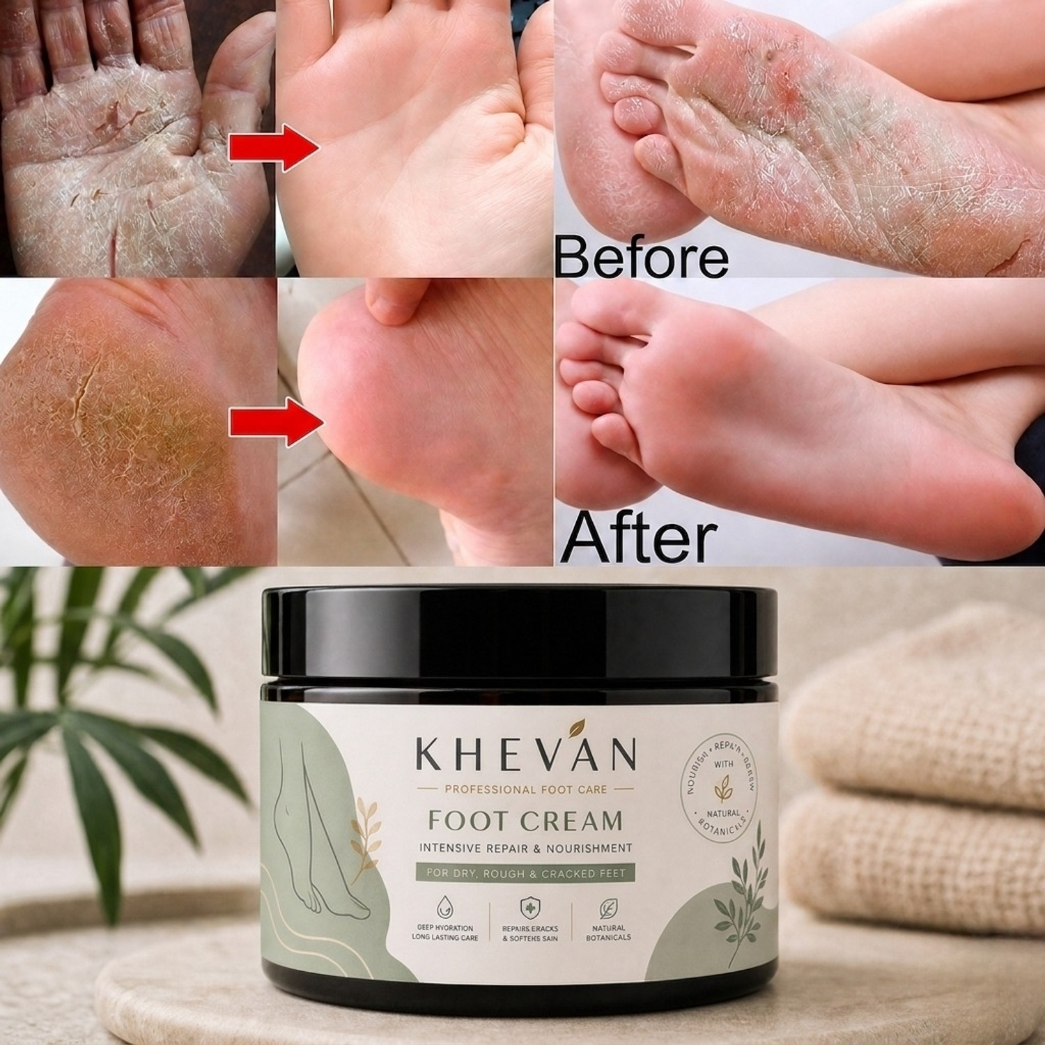 Image of Khevan Crack Heel Repair Cream | Removes Dry Skin | Deep Hydration Foot Care woman
