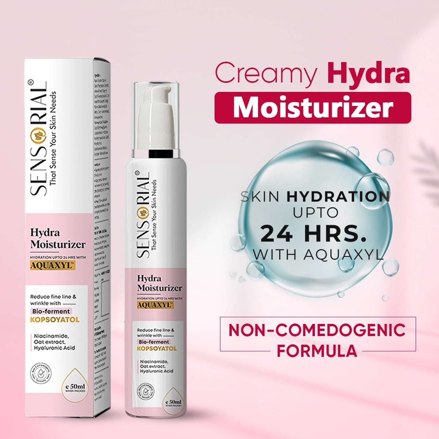 Image of sensorial Hydra Moisturizers |24 hrs. hydration, Hyaluronic Acid /Niacinamide /Bio-ferment