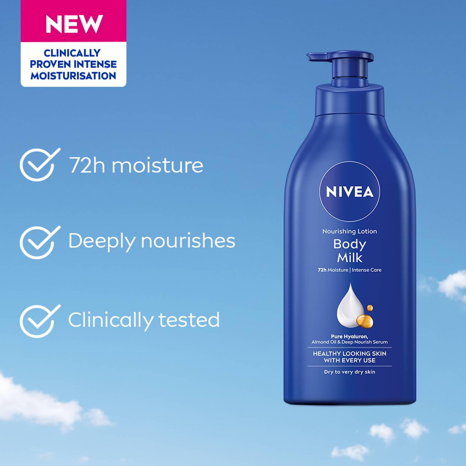 NIVEA Body Milk, Lotion Moisturizer, with Deep Moisture Serum, Hy... more