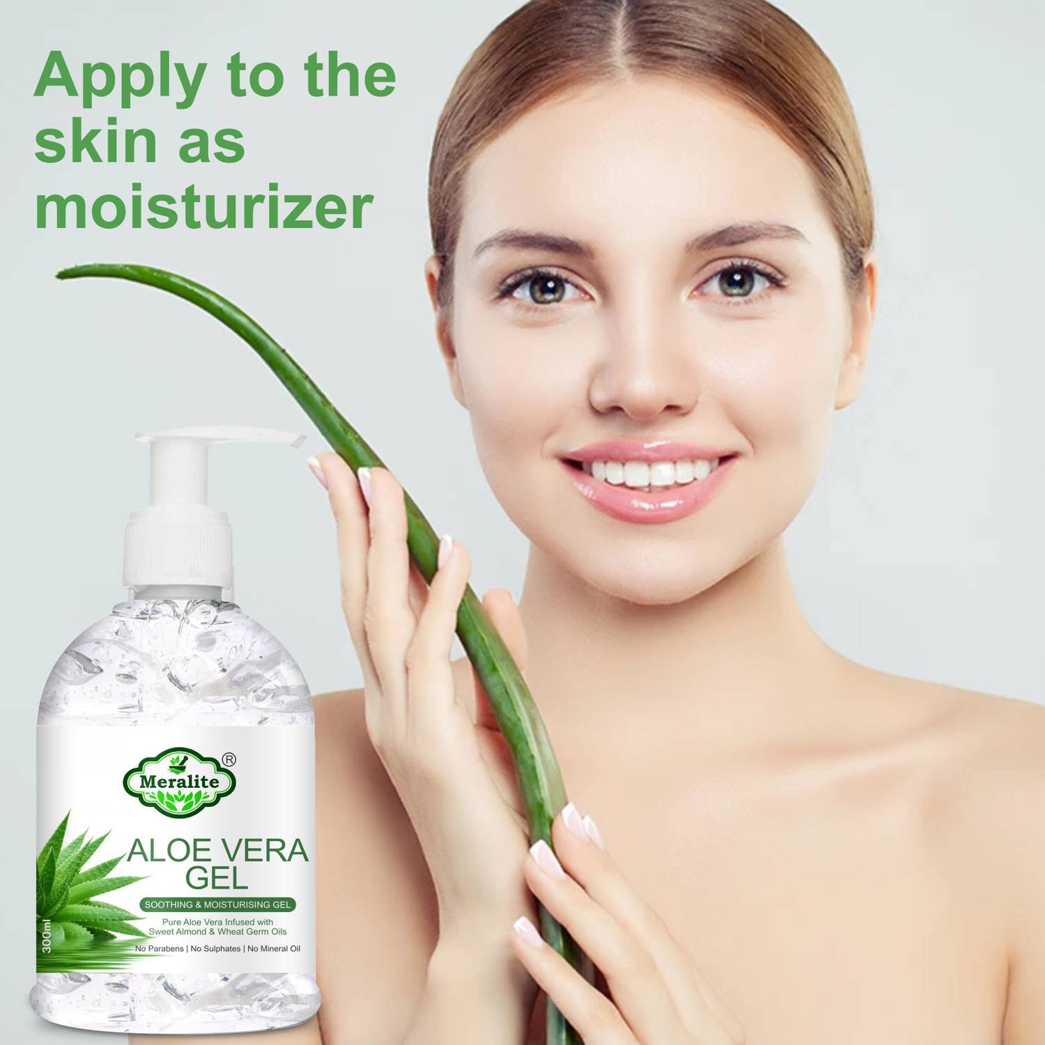 Meralite 100% Pure Aloe Vera Skin Gel 300 ml x 2 - Image 3