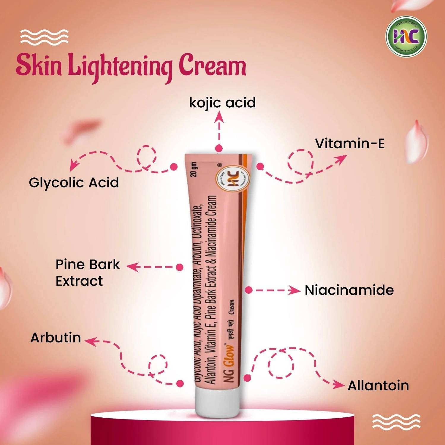 Heal N Cure NG Glow Kojic Acid Cream - Image 5
