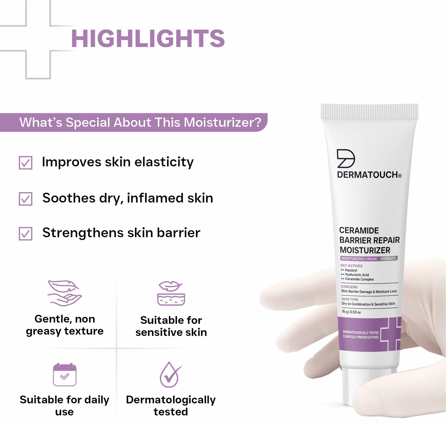 Image of Dermatouch Ceramide Barrier Repair Moisturizer | Deep Hydration and Barrier Support |