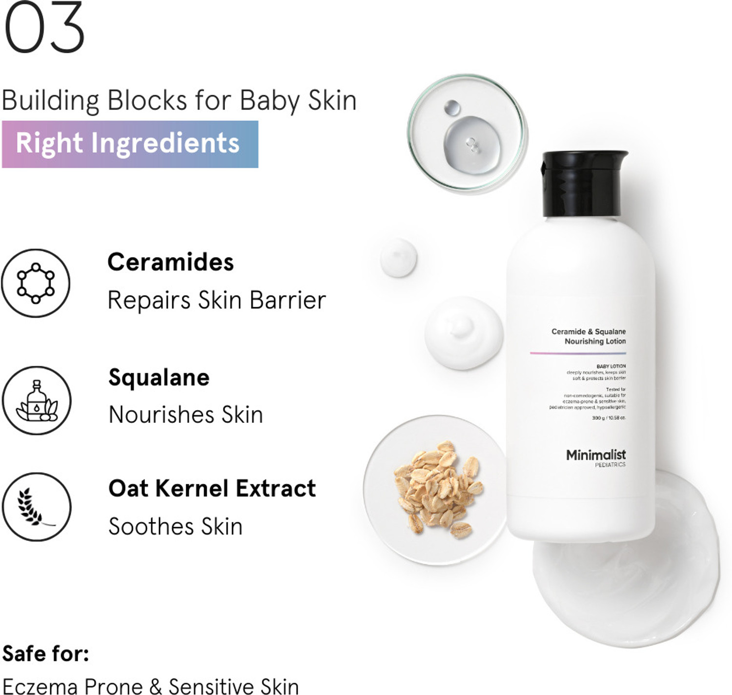 Image of Minimalist Nourishing Baby Lotion with Ceramide & Squalane | Pediatrics Approved