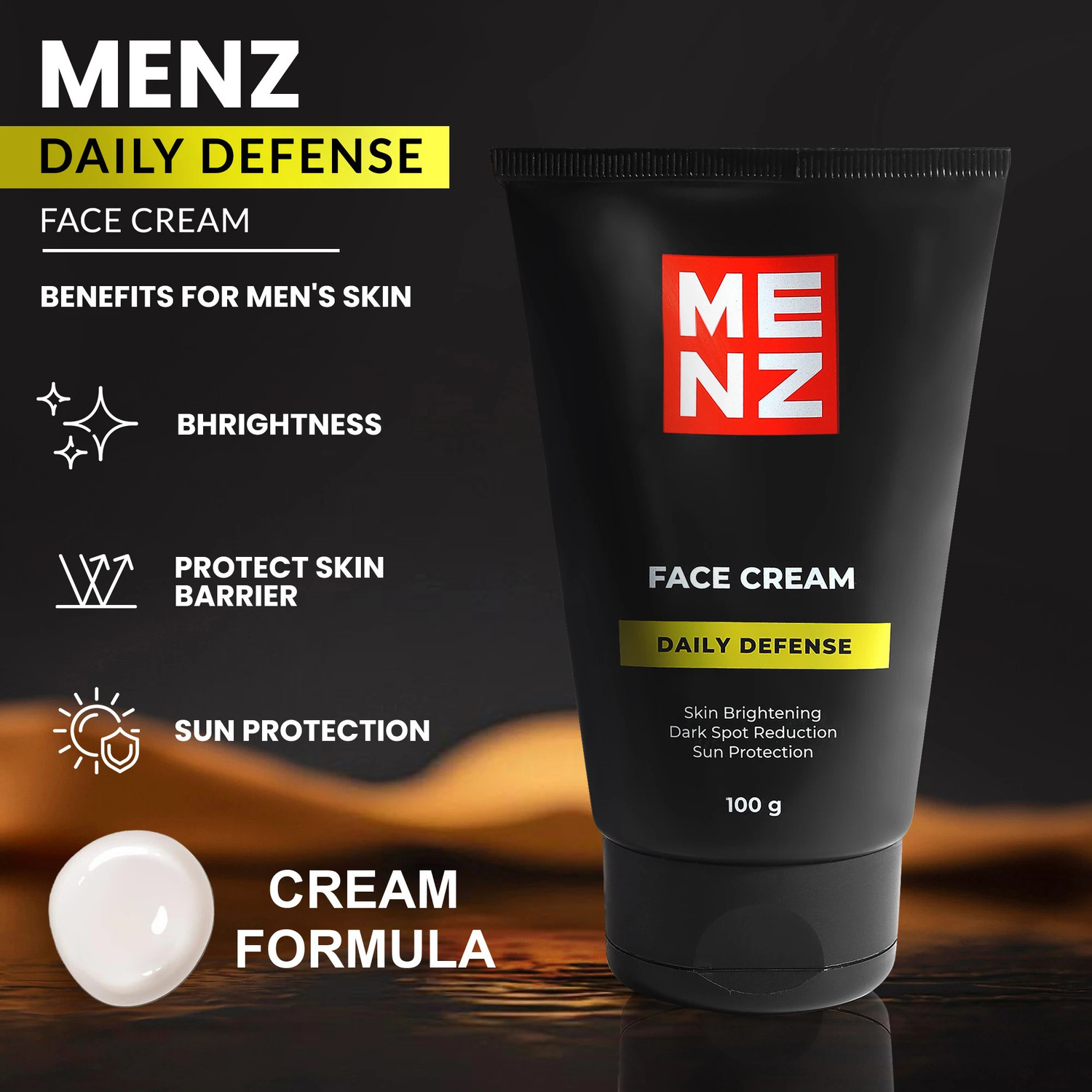 Image of MENZ Luxury Daily Defense Face Cream With Skin Brightening & Sun Protection For Gents