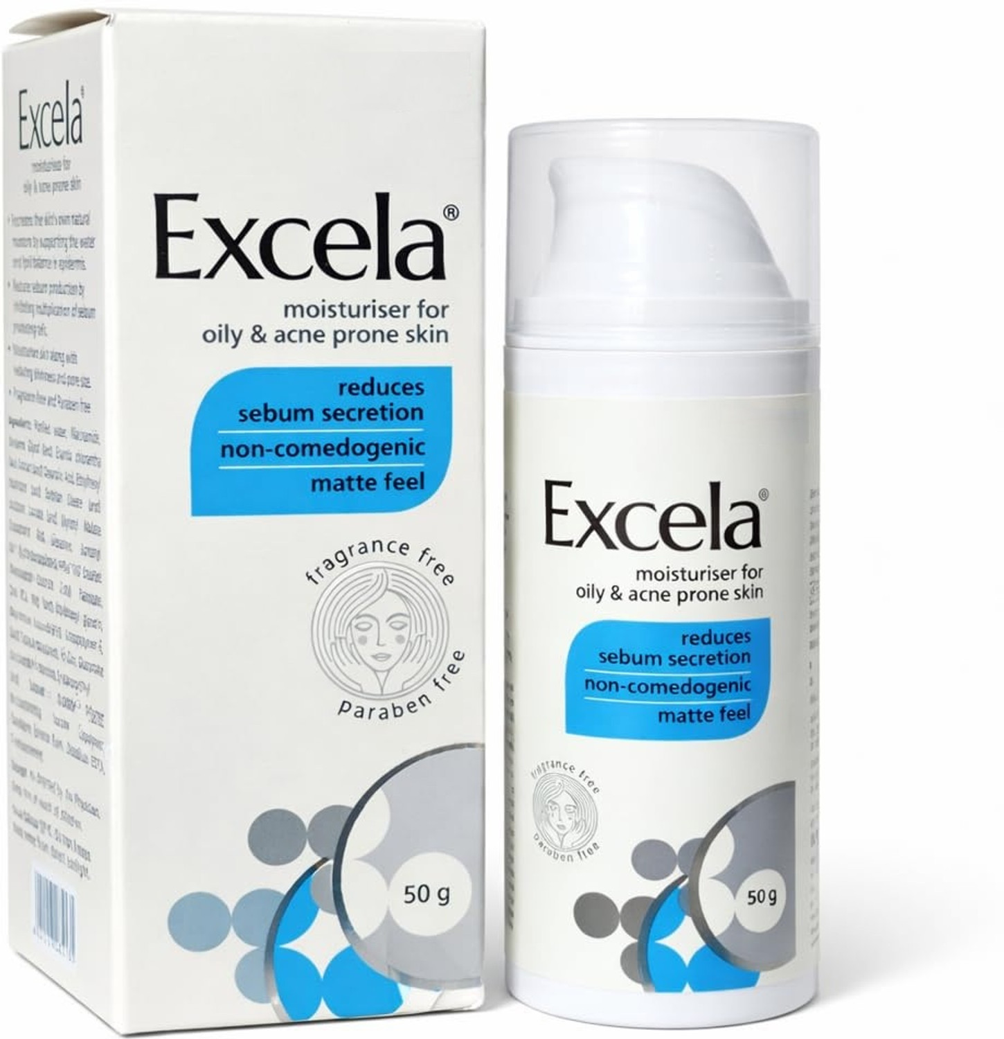 Image of Excela Moisturiser for Oily & Acne Prone Skin, Reduces Sebum Secretion