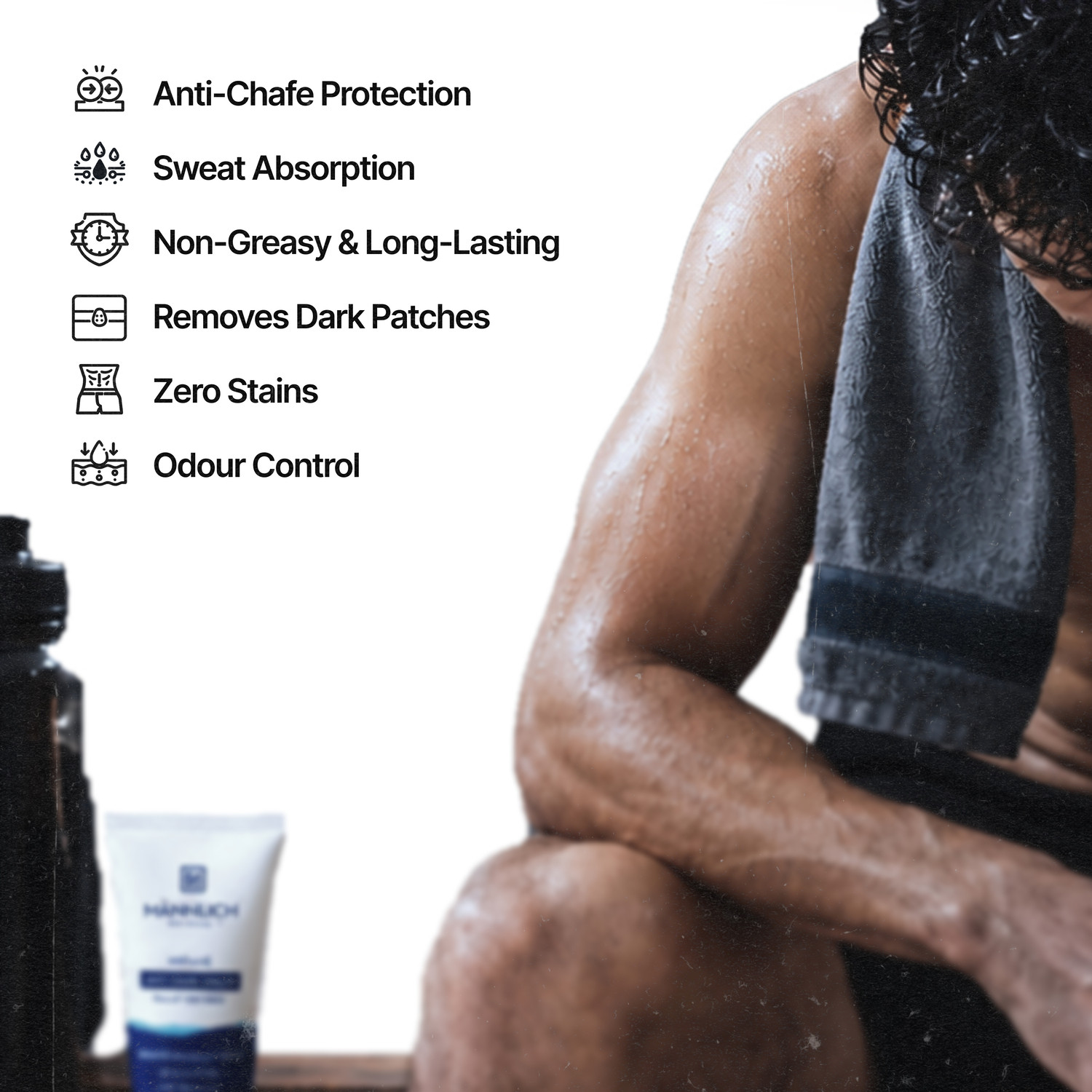 Image of Mannlich Intimate Anti-Chafing Cream for Men - Anti Rash Cream and Lightens Dark Patches