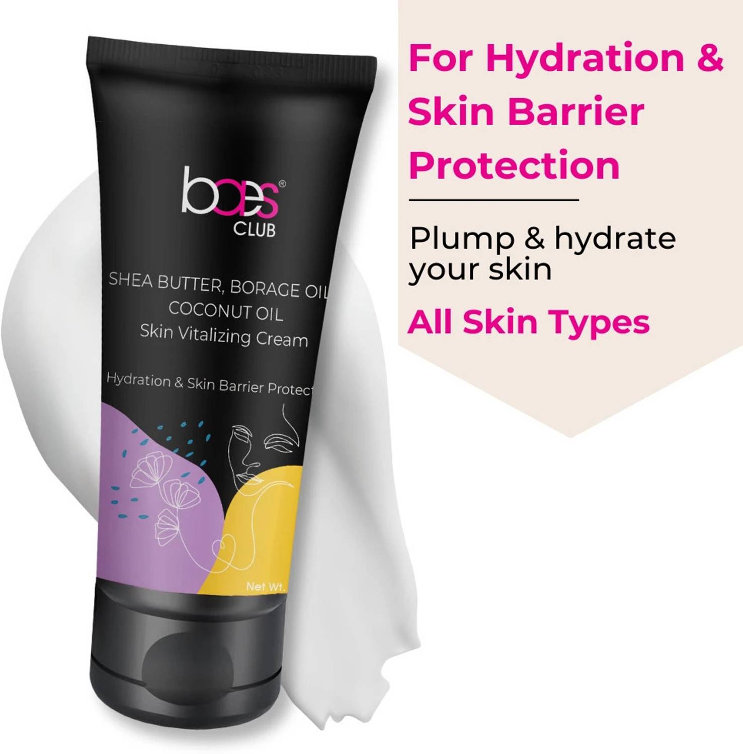 baes club Skin Vitalizing Cream With Shea Butter, Borage Oil & Coconut Oil - 100g