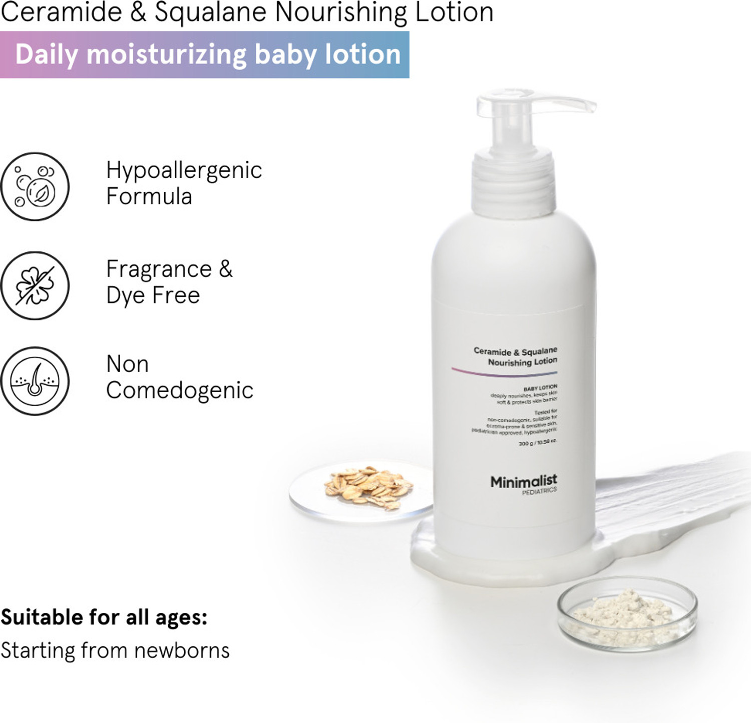 Image of Minimalist Nourishing Baby Lotion with Ceramide & Squalane | Pediatrics Approved