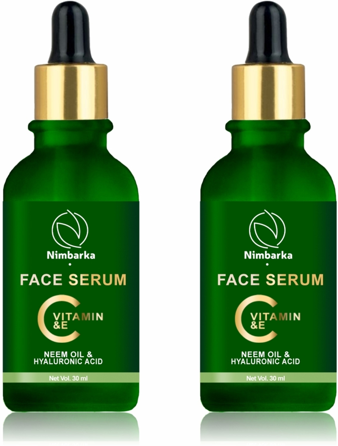 Image of NIMBARKA Neem Oil & Hyaluronic Acid, Vitamin C & E Face Serum 30ml (Pack Of 2)