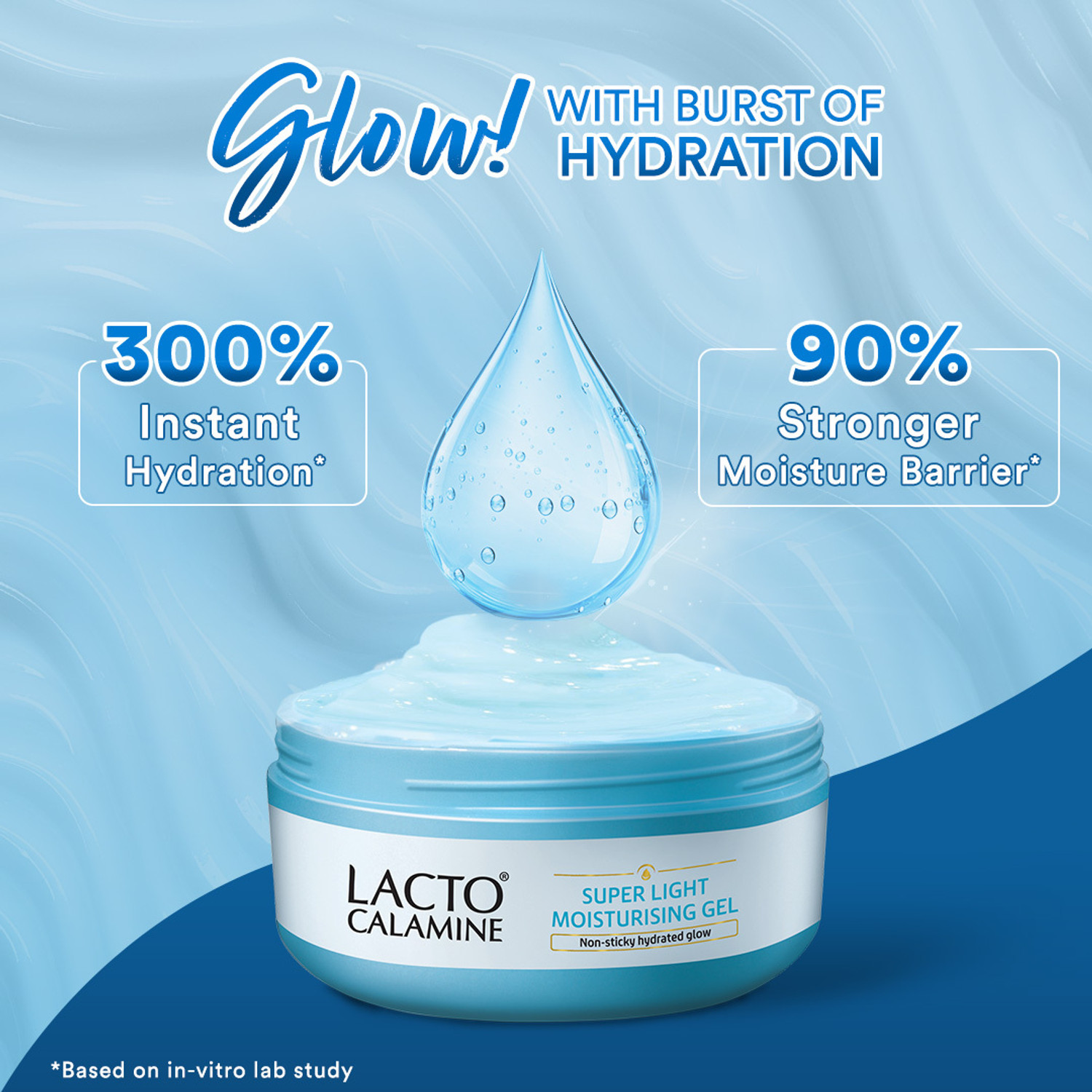 Image of Lacto Calamine Light Moisturising Gel |Non-sticky & Hydrating| Niacinamide & Vit E| Pack of 2
