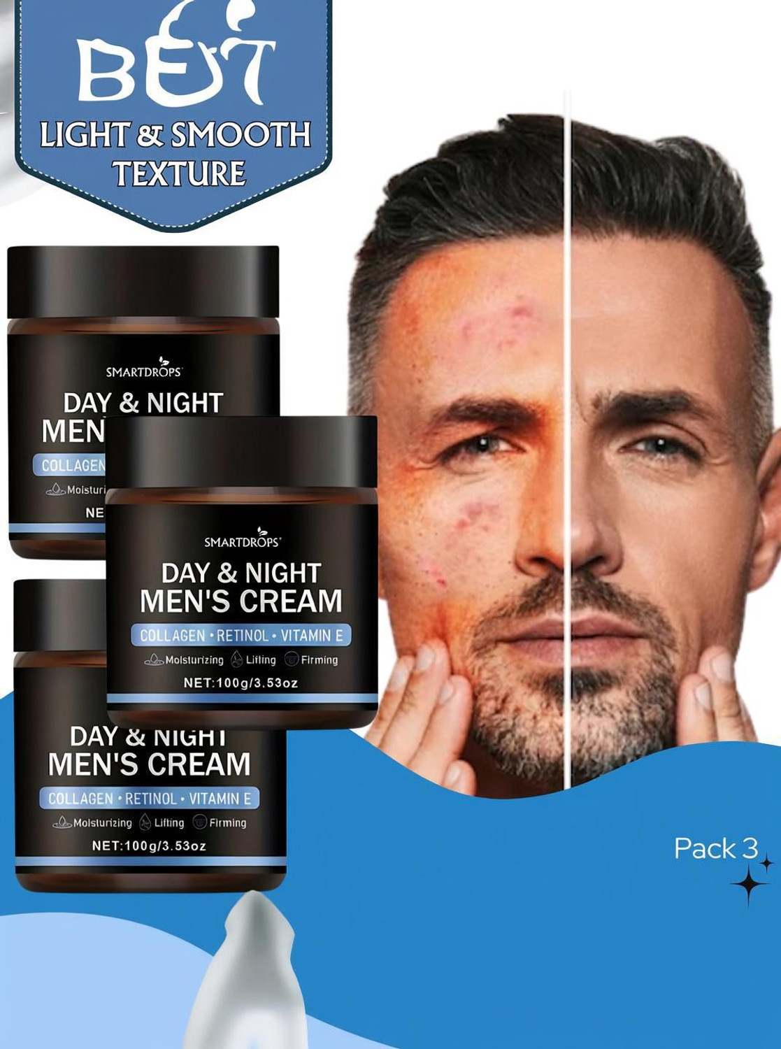 Image of smartdrops Men Face Glowing Cream for Brightening, Anti-Acne & Pimple Control Cream (150 g)