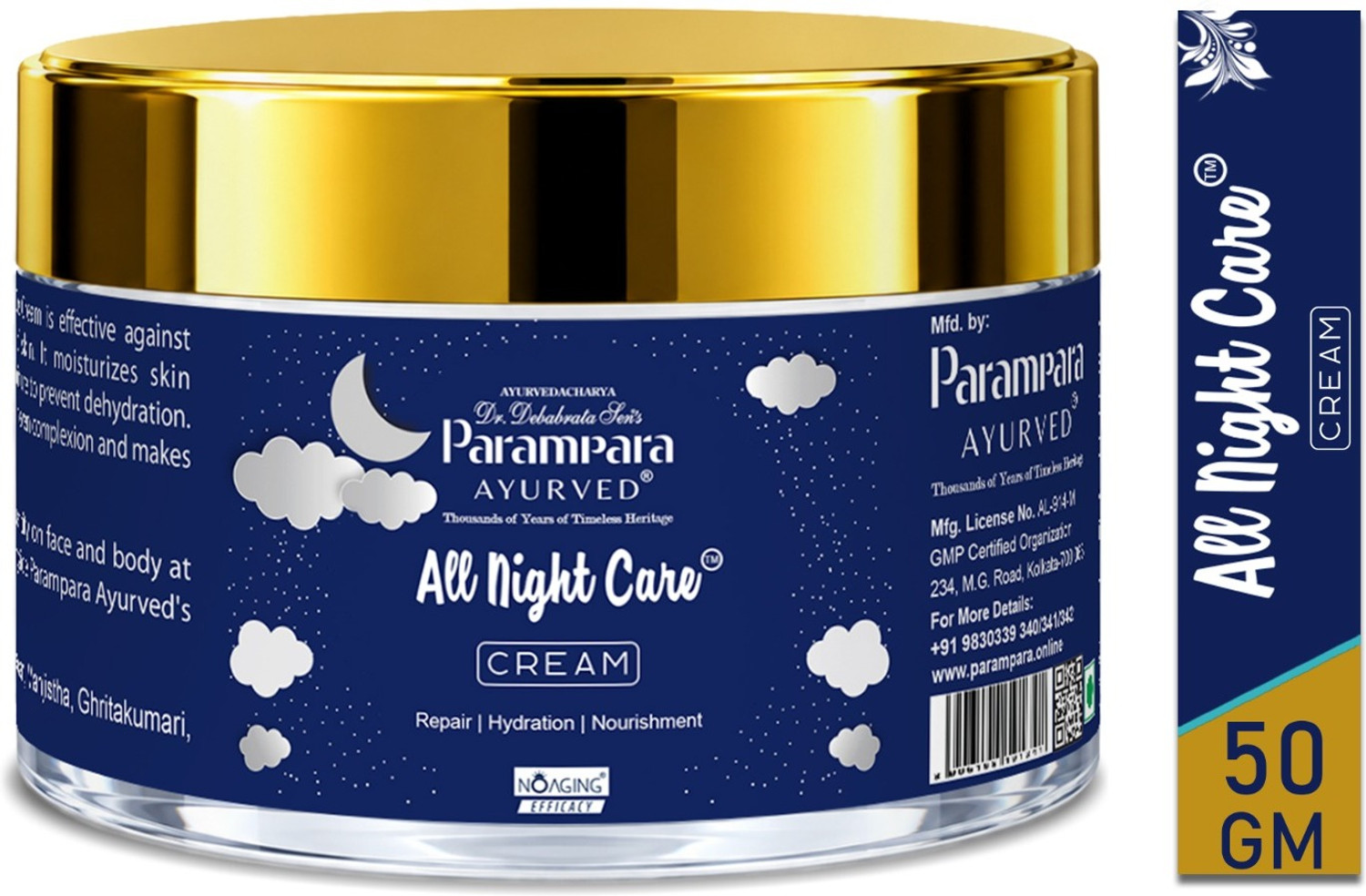 Parampara Ayurved All Night Care Cream Herbal Skin Care Face Cream Daily Night Moisturizing Cream