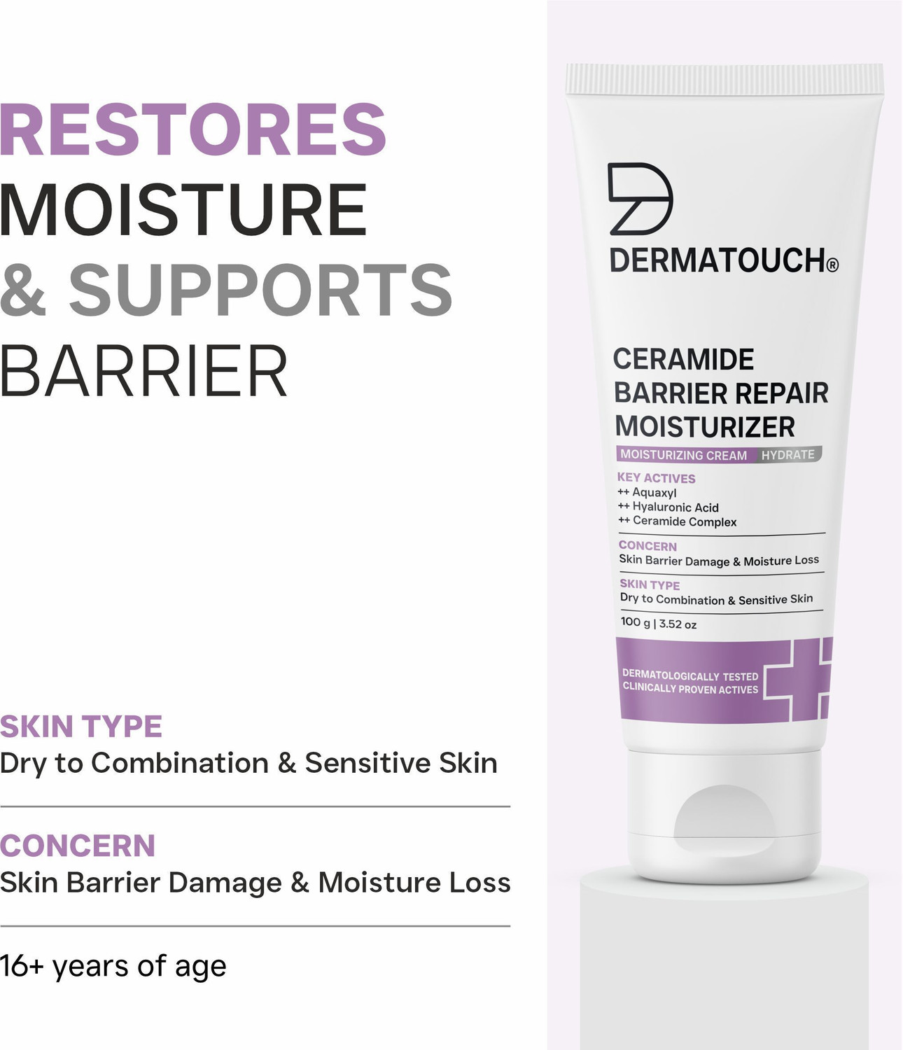 Image of Dermatouch Ceramide Barrier Repair Moisturizer, Helps Reduce Moisture Loss