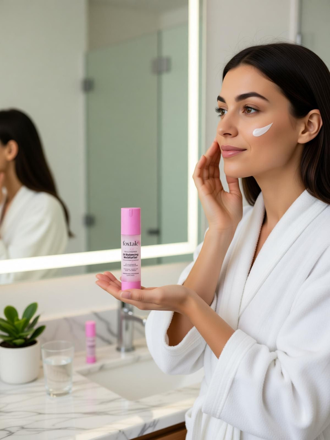 Image of Foxtale Oil Balancing Moisturizer for Oily Skin, Niacinamide | Lightweight & Non-Greasy