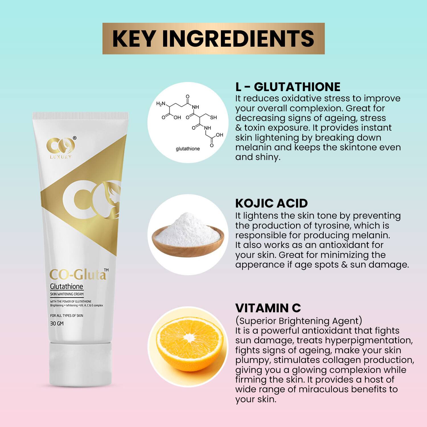 original glutathione cream review CO Luxury Glutathione Cream with Kojic Acid,Vitamin A,C & E | Skin  Whitening Cream - Price in India, Buy CO Luxury Glutathione Cream with  Kojic Acid,Vitamin A,C & E
