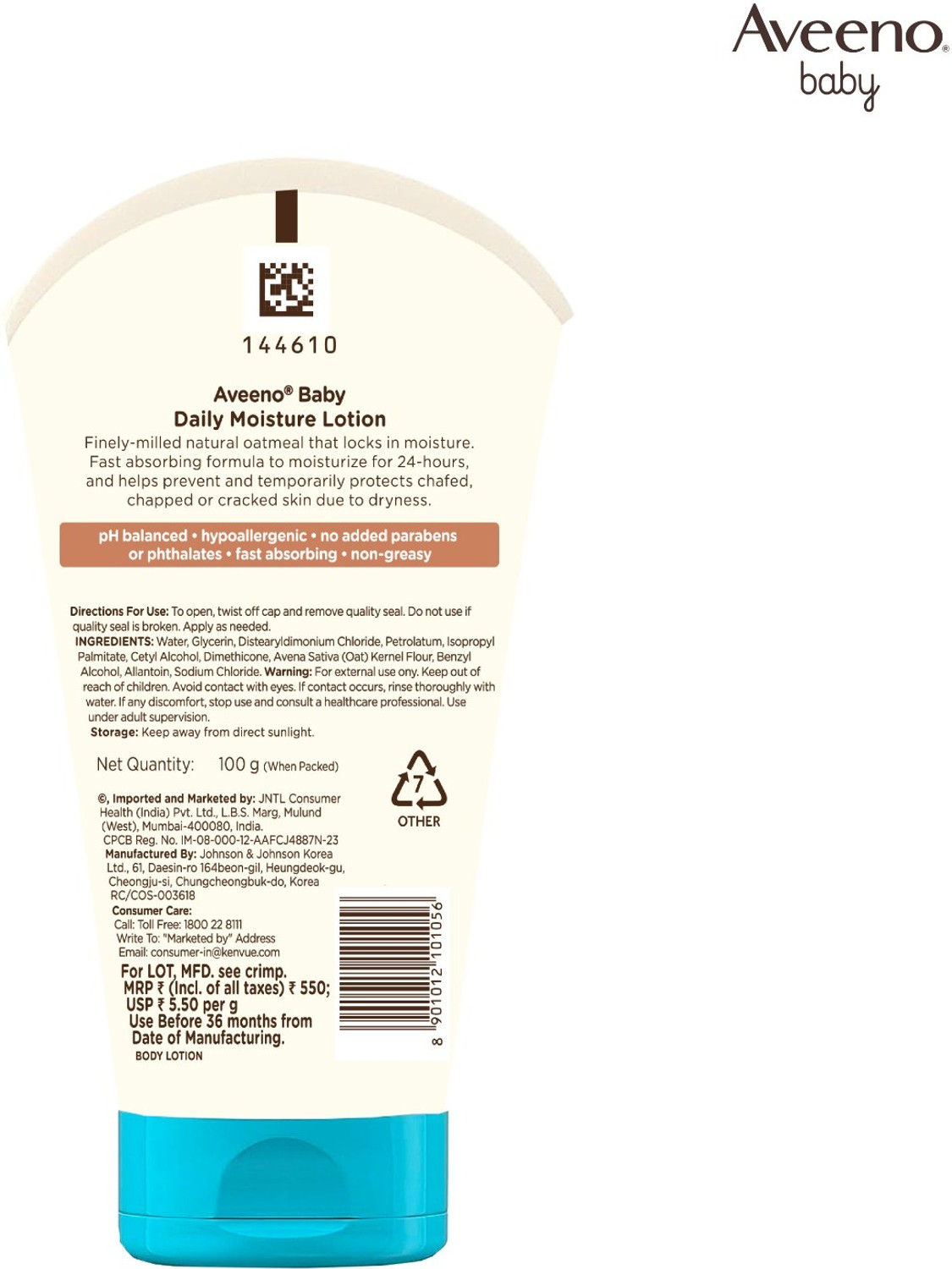 Image of Aveeno Baby Daily Moisturizing Lotion | Protects & moisturizes baby's sensitive skin