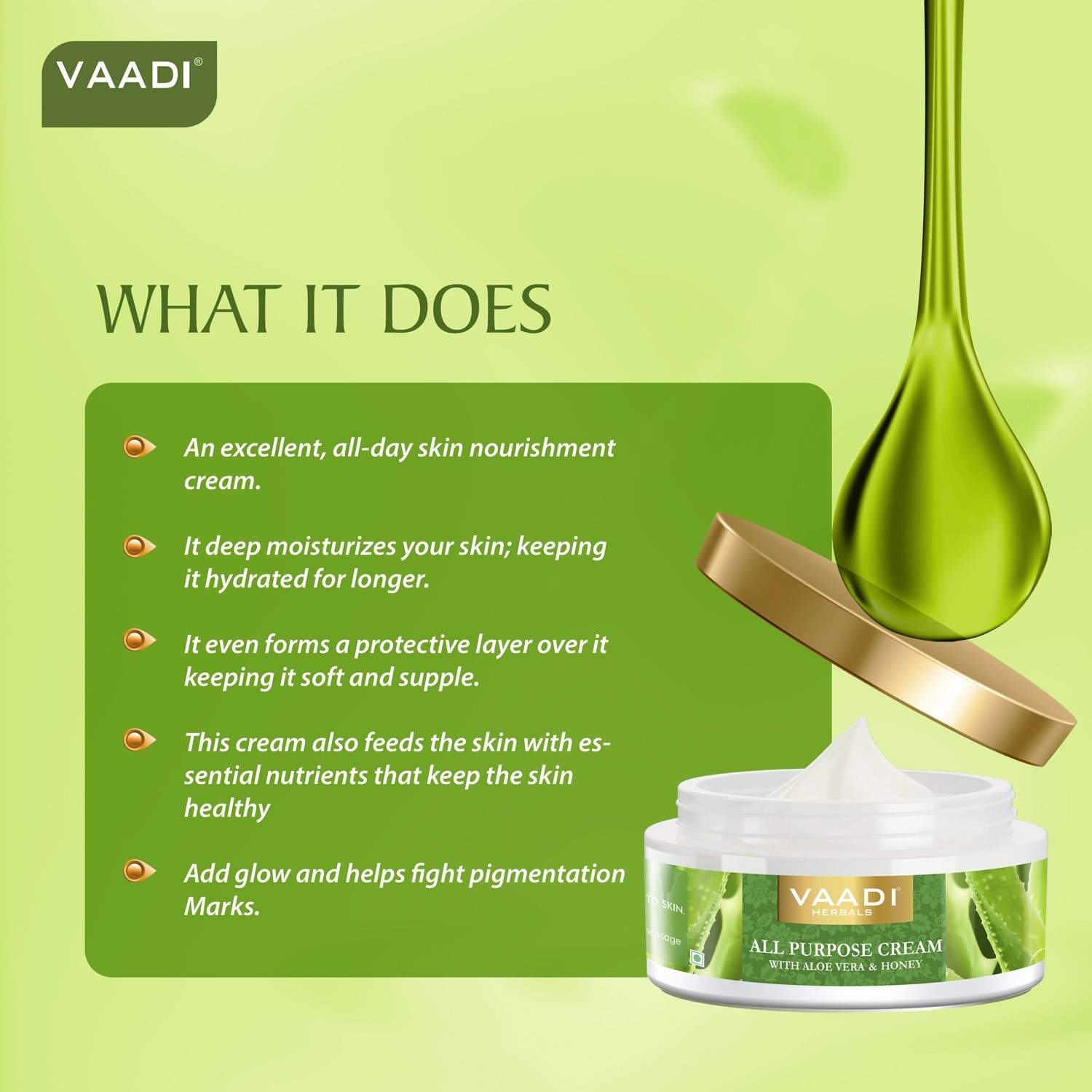 Image of vaadi Herbals All Purpose Cream with Aloe Vera, Honey & Manjistha