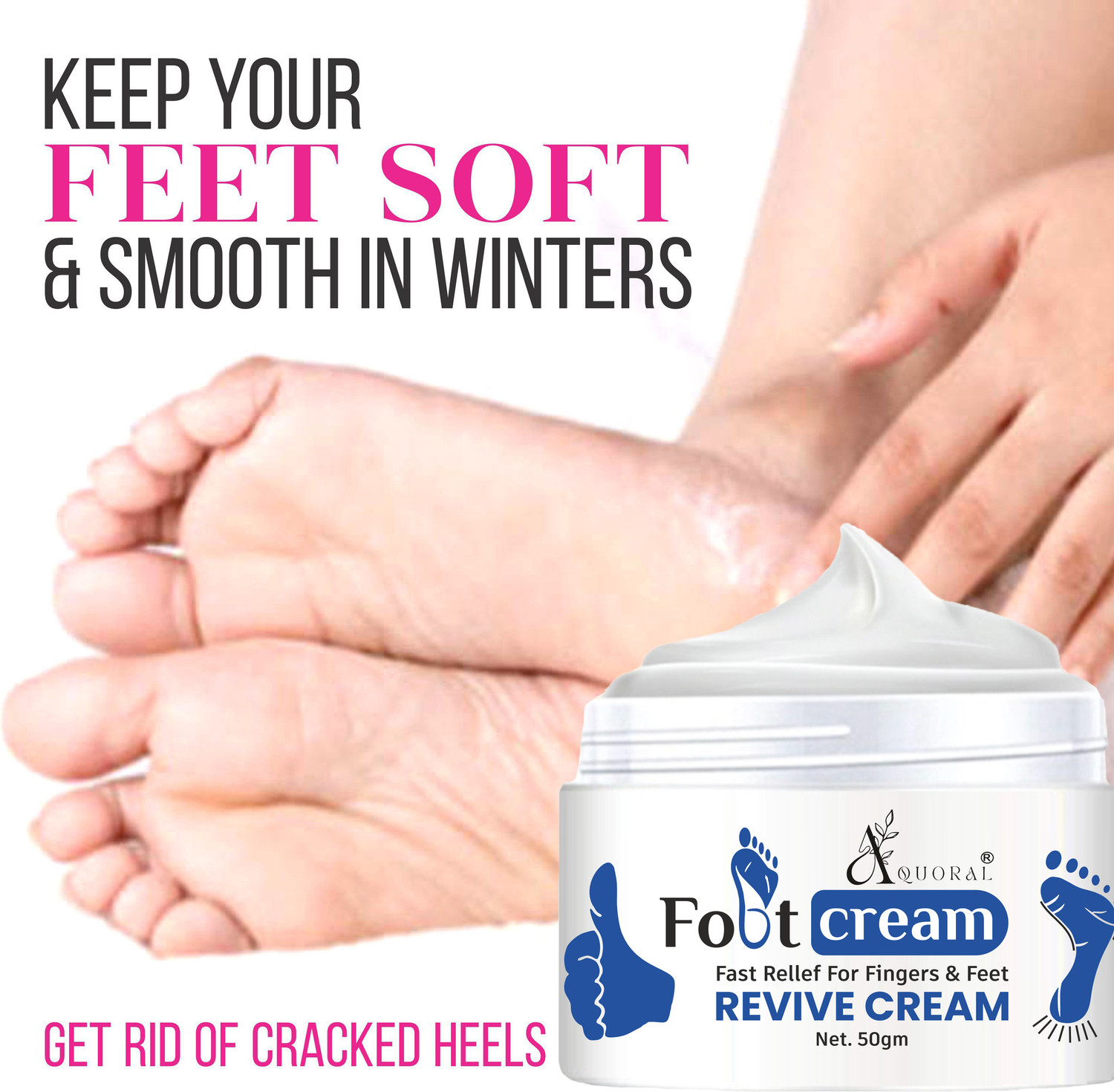 Image of AQUORAL Heel Repair Foot Crack Cream Women Men Moisurization and Hydration