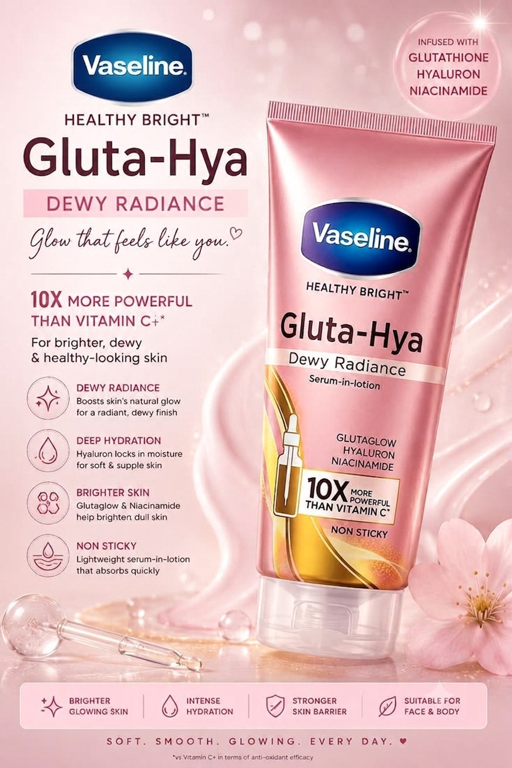 Image of Vaseline dewy pink gluta 68ml (68 ml)