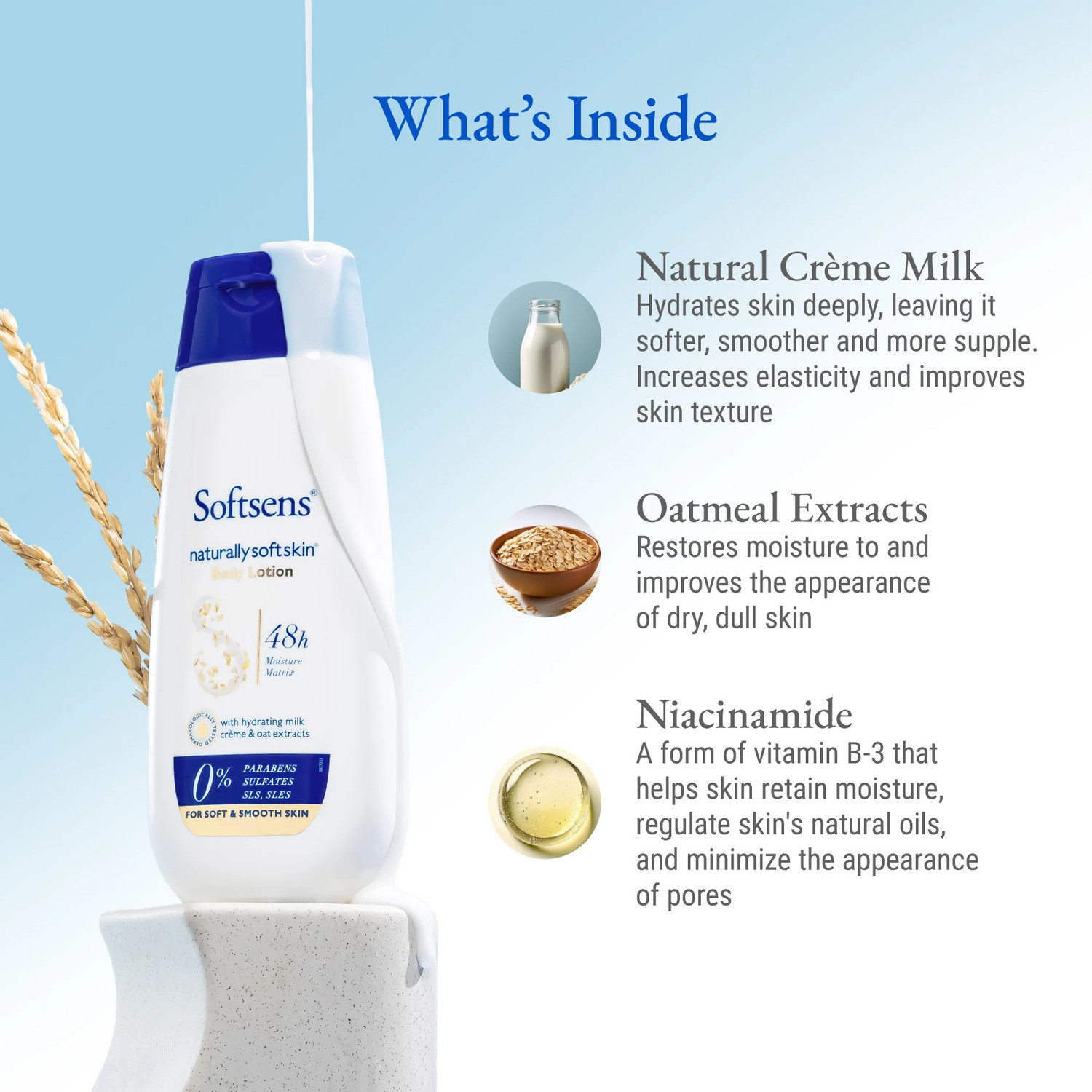 Image of Softsens Naturally Soft Skin Body Lotion | 48H Moisturization, For Men & Women