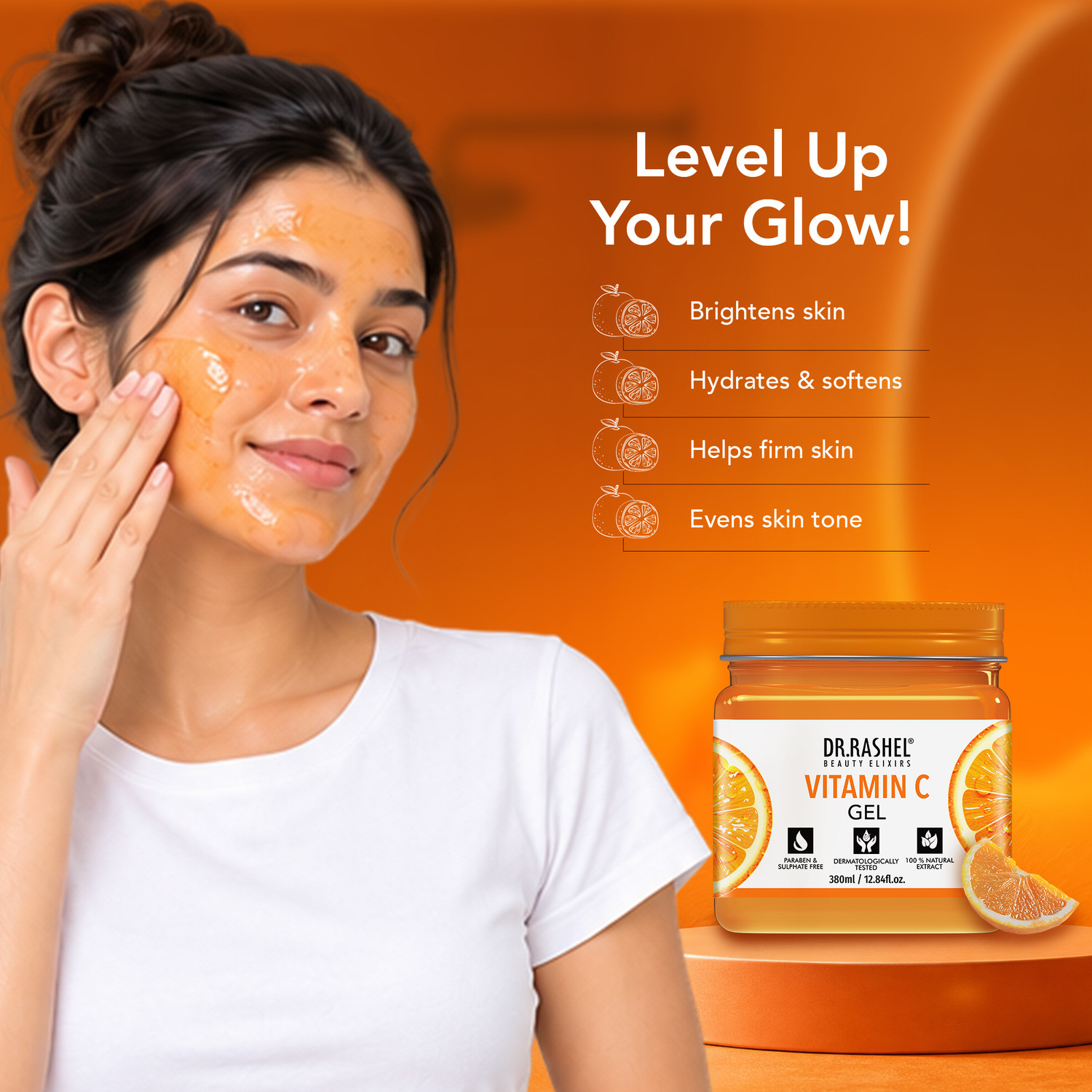 Image of DR.RASHEL Vitamin C Gel for Face & Body | Antioxidant Support, Radiance & Revitalizing