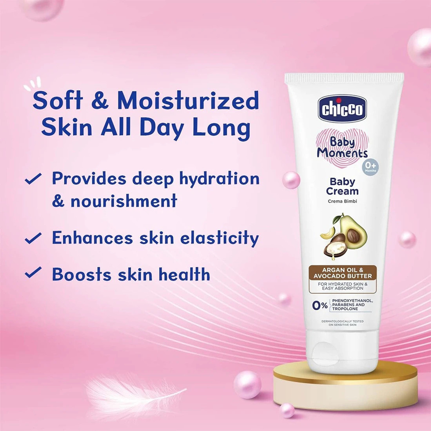 Image of Chicco Baby Cream, Phenoxyethanol, Paraben & SLS Free, 0M+