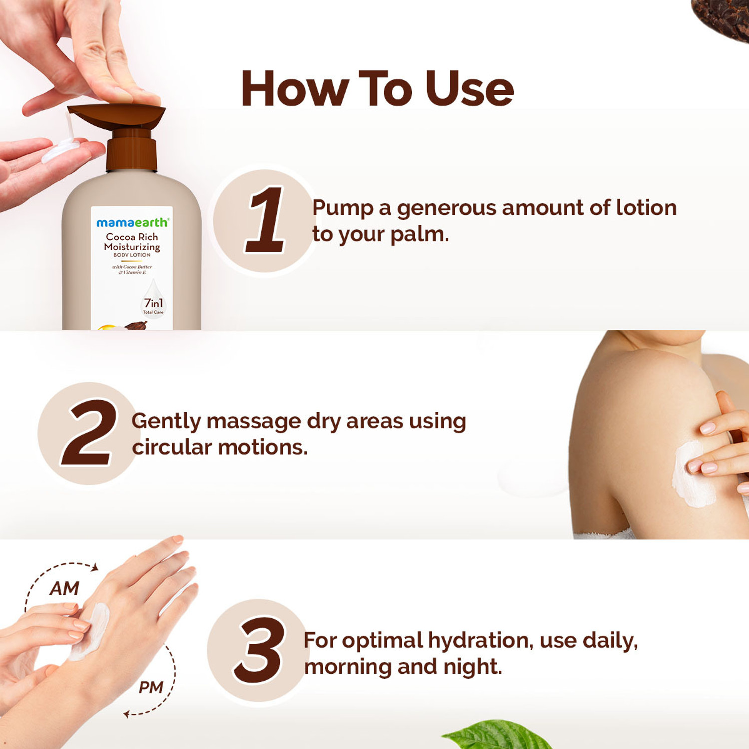 Image of Mamaearth Cocoa Rich Moisturizing Body Lotion with Cocoa Butter & VitaminE Moisturization