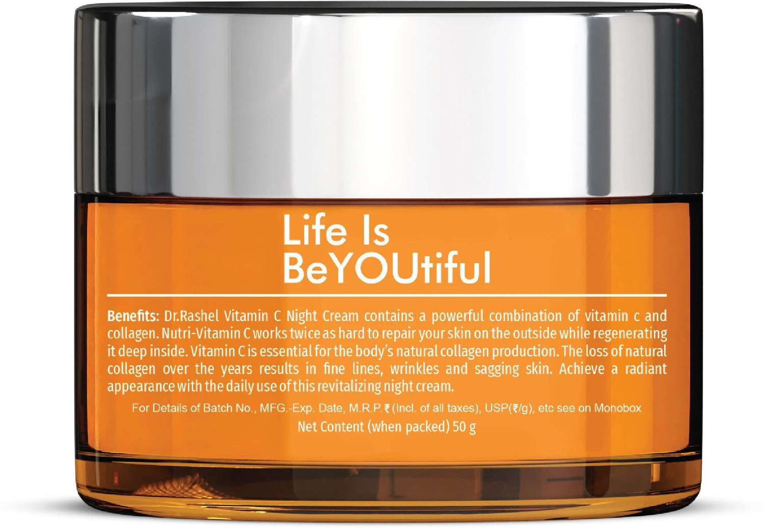 Image of DR.RASHEL Vitamin C Night Cream for Brightening & Anti - Aging Contains Niacinamide to Promote Collagen Production