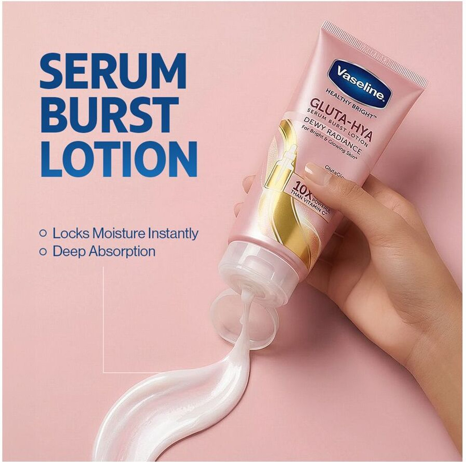 Image of Vaseline pink gluta 10x more vitamin c it gives glowing skin (70 ml)