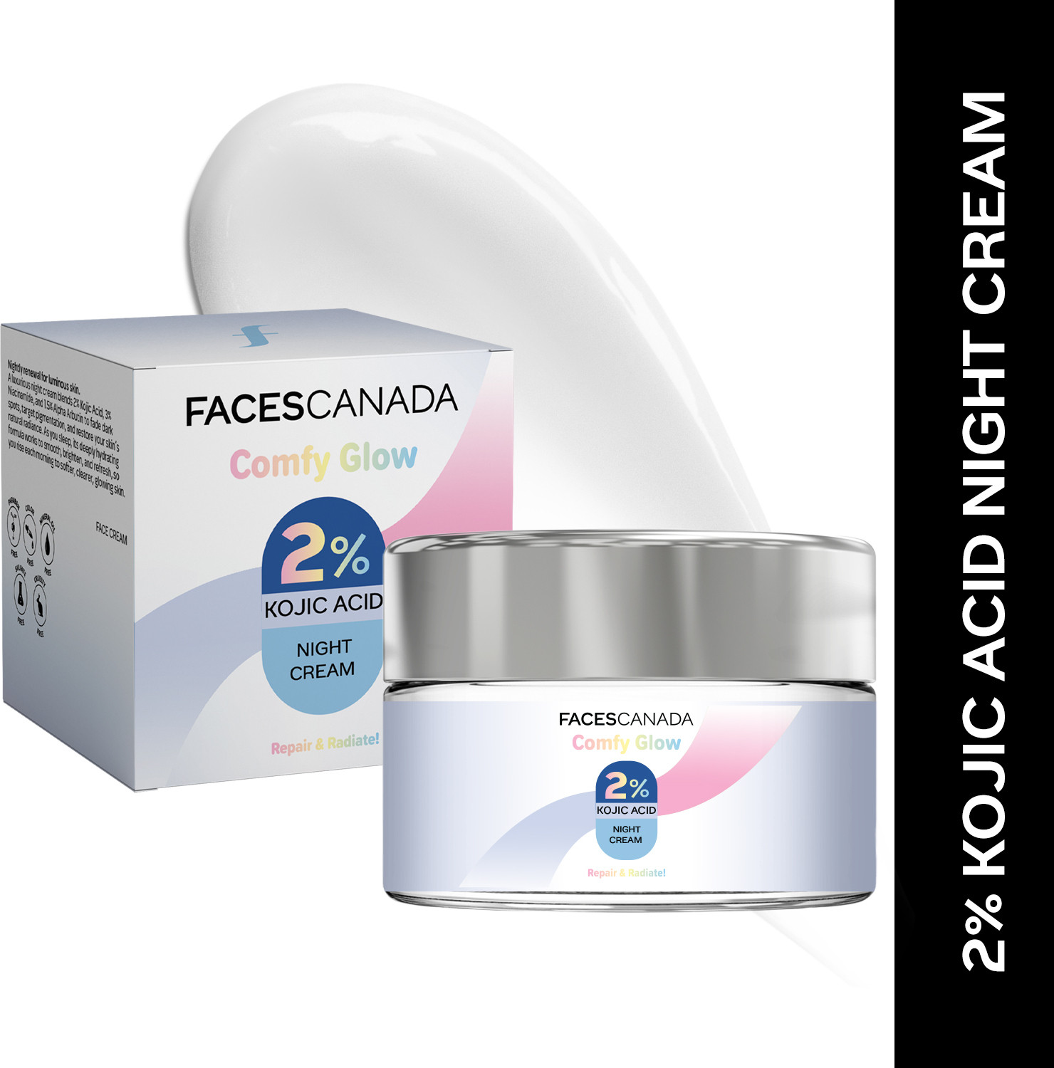 Image of FACES CANADA Comfy Glow 2% Kojic Acid Night Cream | Brightens Skin | Fades Dark Spots